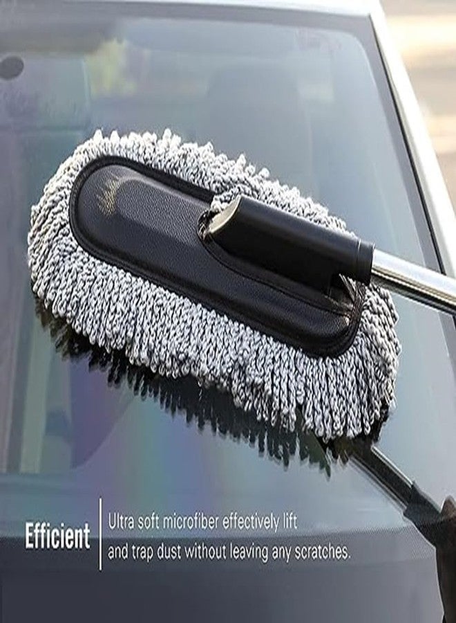 TNEMEC Long Handle Microfiber Feather Duster for Dust Cleaning, Car Brush Exterior Interior Cleaner Dusting and Hosue, Ultra Soft Extendable Remover Window Brushes Tools (Pack of 1) - Image 3